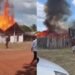 Incêndio destrói estrutura de festejo em povoado de Matões do Norte, no MA; VÍDEO