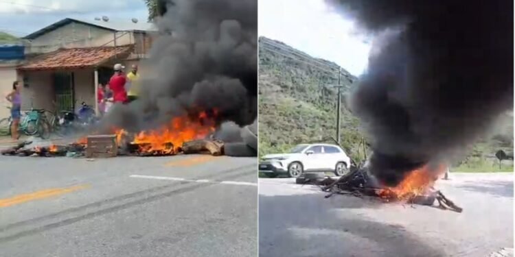 Moradores fazem manifestação após ficarem dias sem água em Cachoeiras de Macacu: ‘Sem uma gota d’água e temos crianças’ Moradores fazem manifestação após ficarem dias sem água em Cachoeiras de Macacu: ‘Sem uma gota d’água e temos crianças’