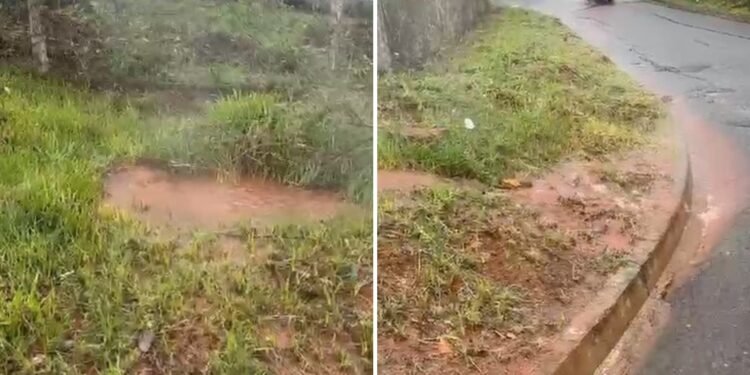 VÍDEO: ‘água fervendo’ brotando do chão chama a atenção em Caldas Novas: ‘Olha a fumaça’