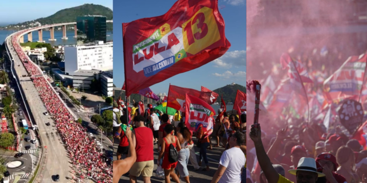 Apoiadores em ato pró-Lula atravessam a Terceira Ponte, de Vitória para Vila Velha; VÍDEO