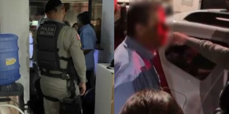 Porteiro é levado à delegacia durante panelaço contra Flávio Bolsonaro em Maceió Porteiro é levado à delegacia durante panelaço contra Flávio Bolsonaro em Maceió