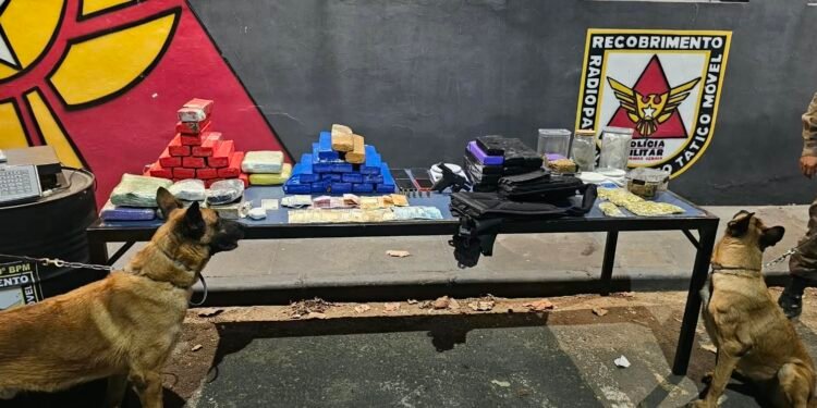 Abordagem a carro em Montes Claros revela arsenal e dezenas de barras de drogas em três imóveis