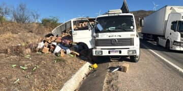 Motorista morre e passageiro fica ferido após pularem de caminhão em movimento na BR-423, em Garanhuns